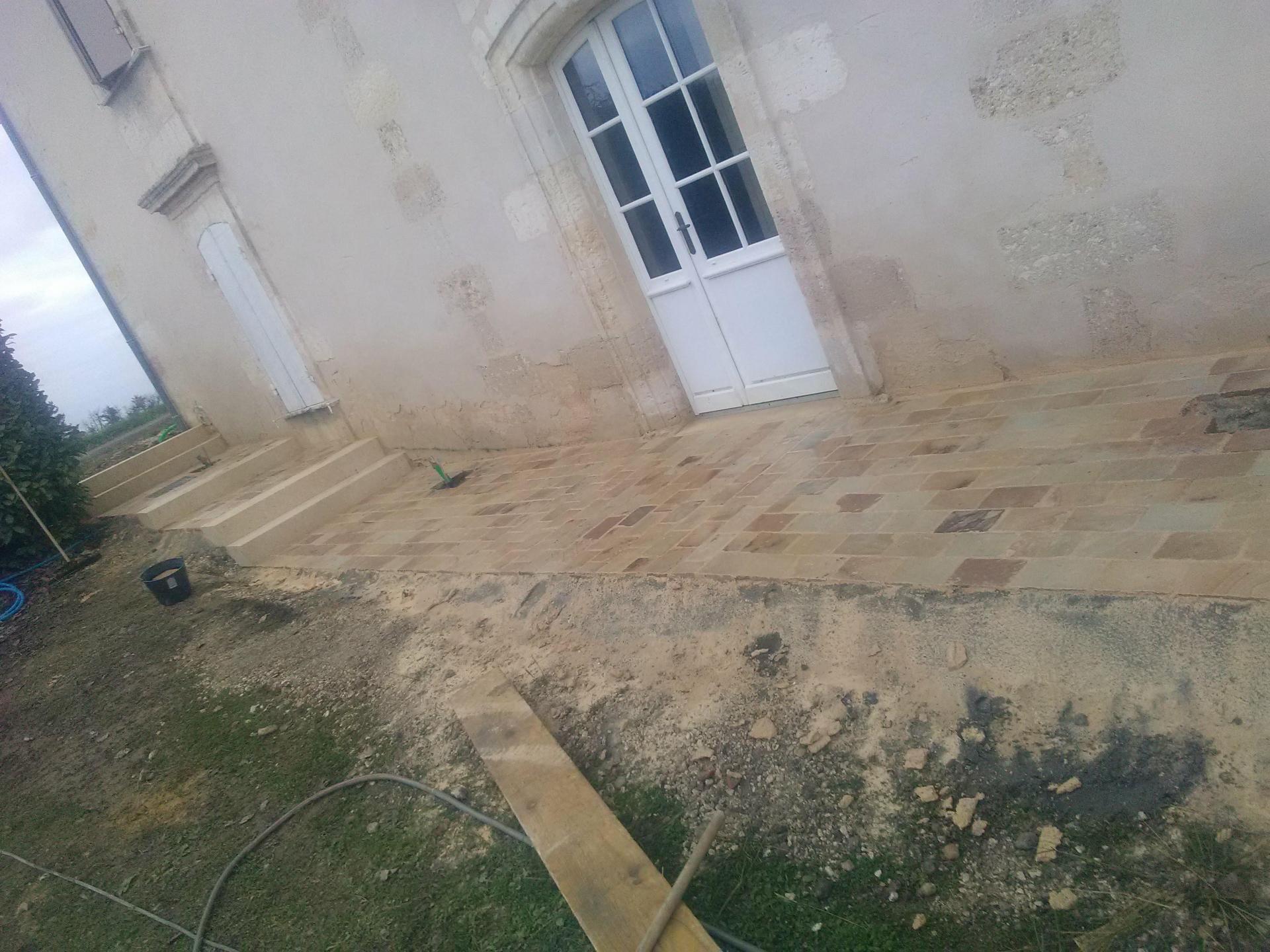 Trottoir pavés grès