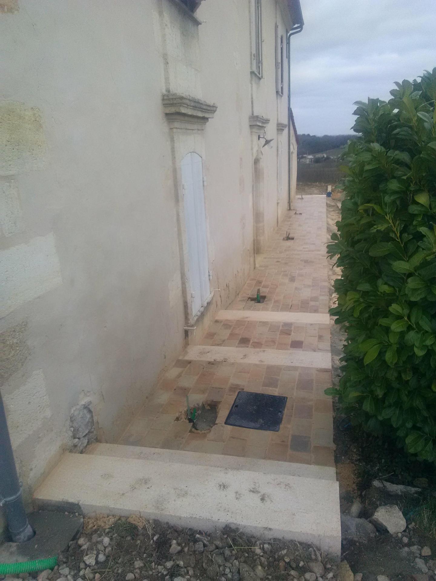 trottoir pavage grès